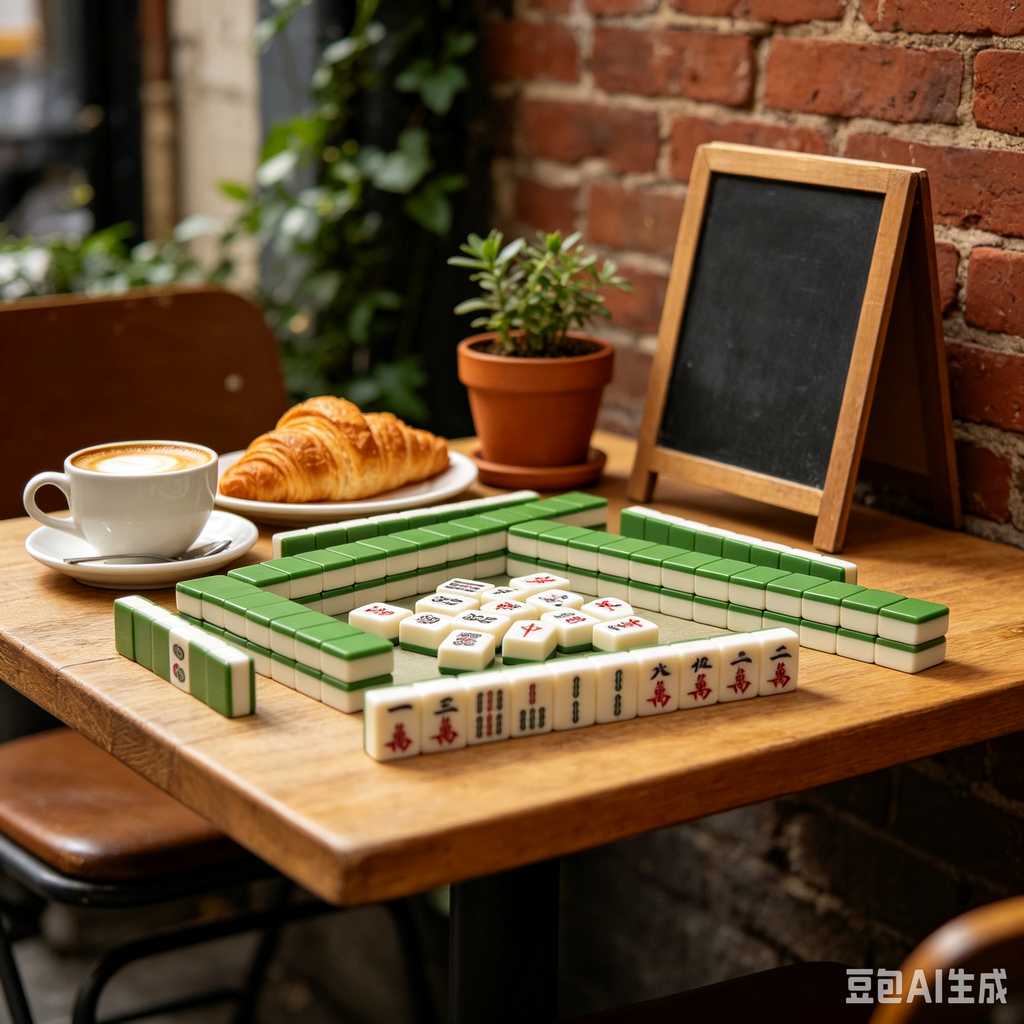 wooden mahjong set